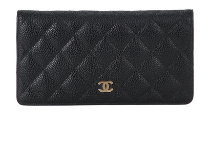 Chanel Long Wallet, £420, Accessories, Black, Caviar Leather, Front view